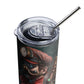 Steampunk Mario Stainless steel tumbler cup with metal straw