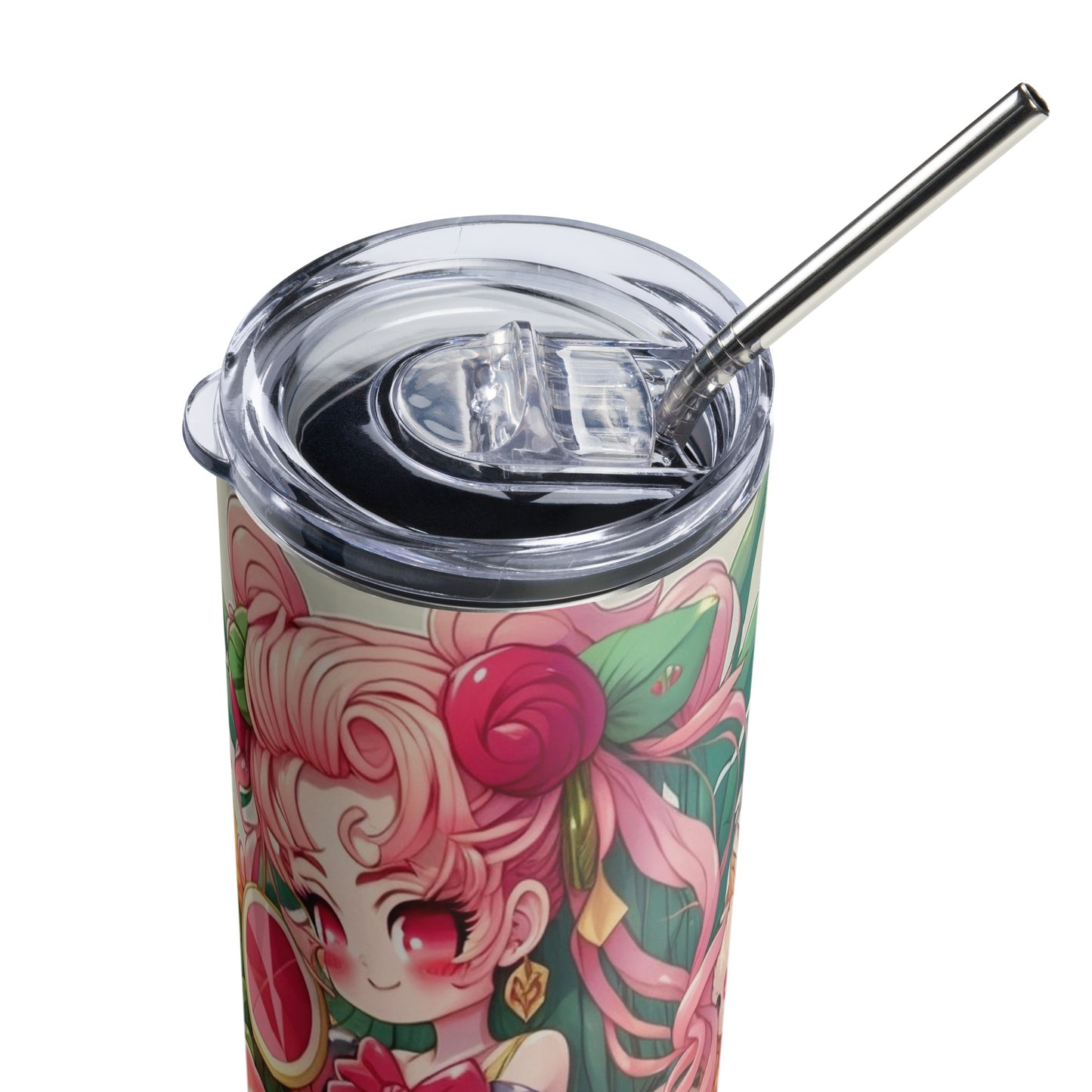 Sailor Moon Inspired #2 Stainless steel tumbler cup with metal straw