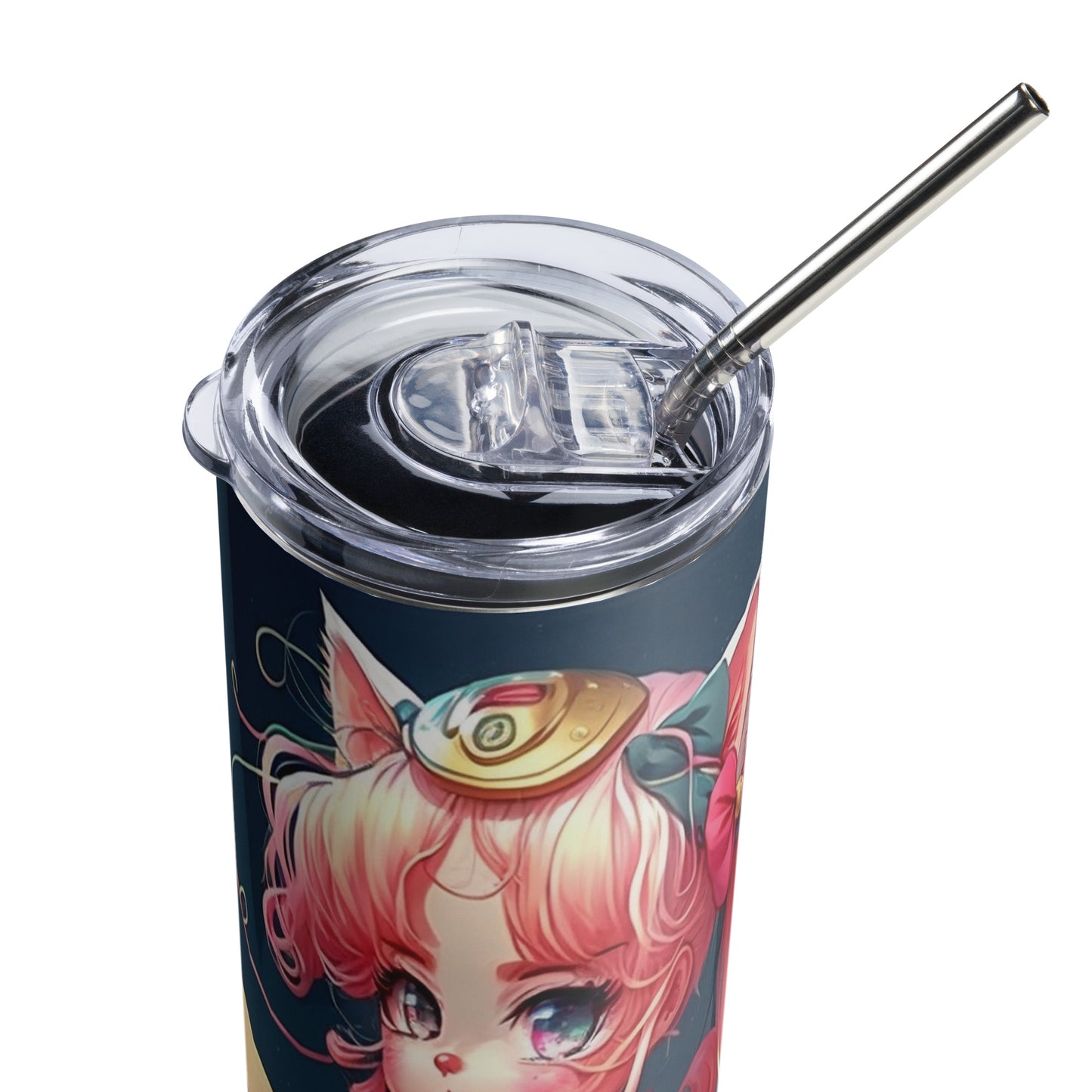 Sailor Moon Inspired #3 Stainless steel tumbler cup with metal straw