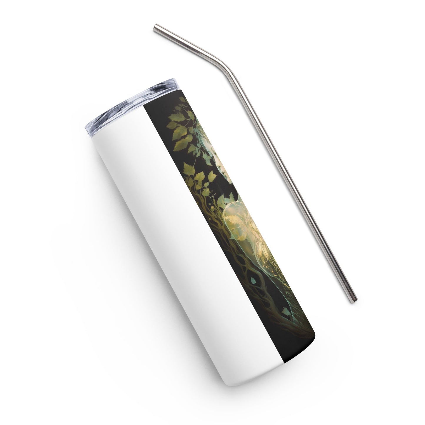 Earth Goddess #3 Stainless steel tumbler cup with metal straw