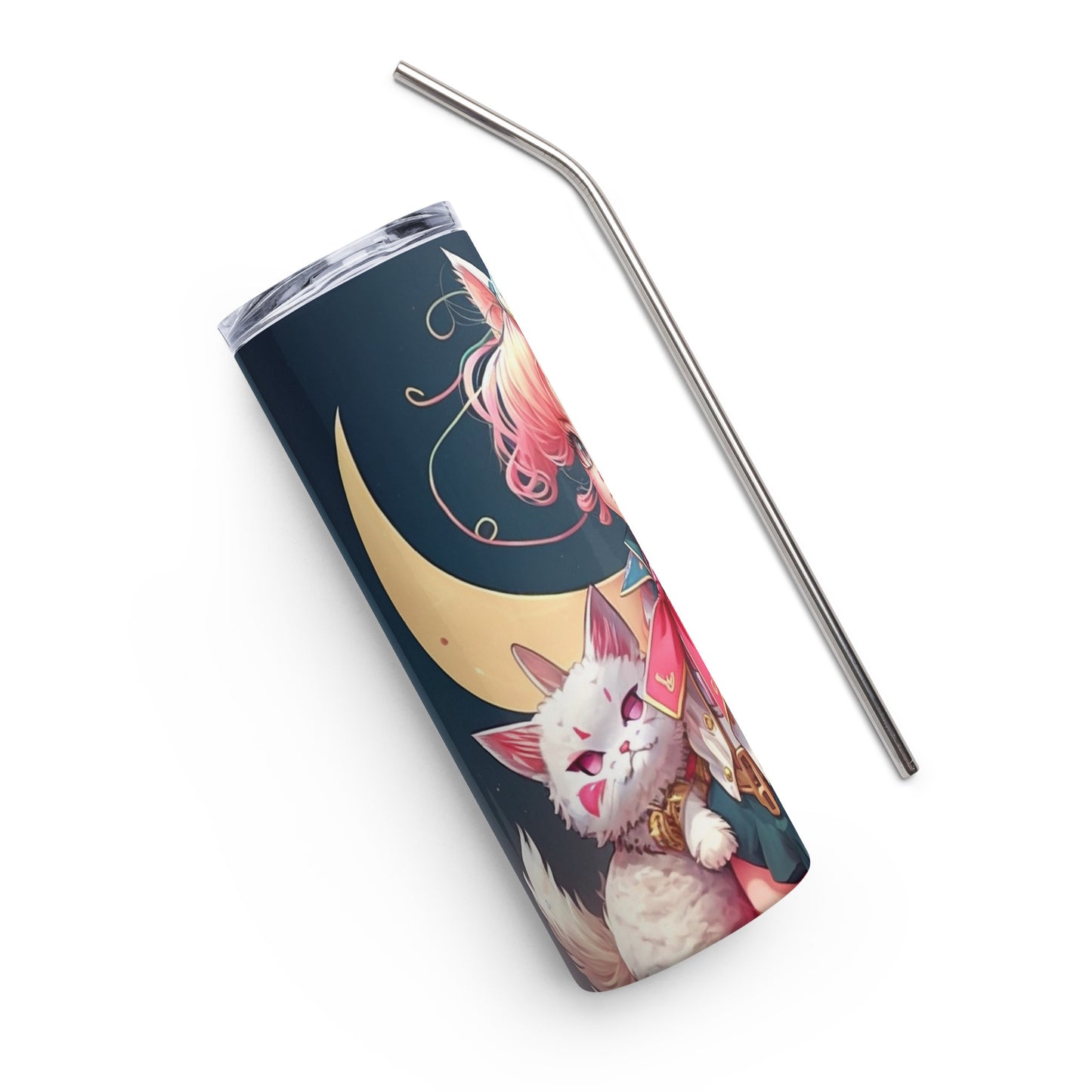 Sailor Moon Inspired #3 Stainless steel tumbler cup with metal straw