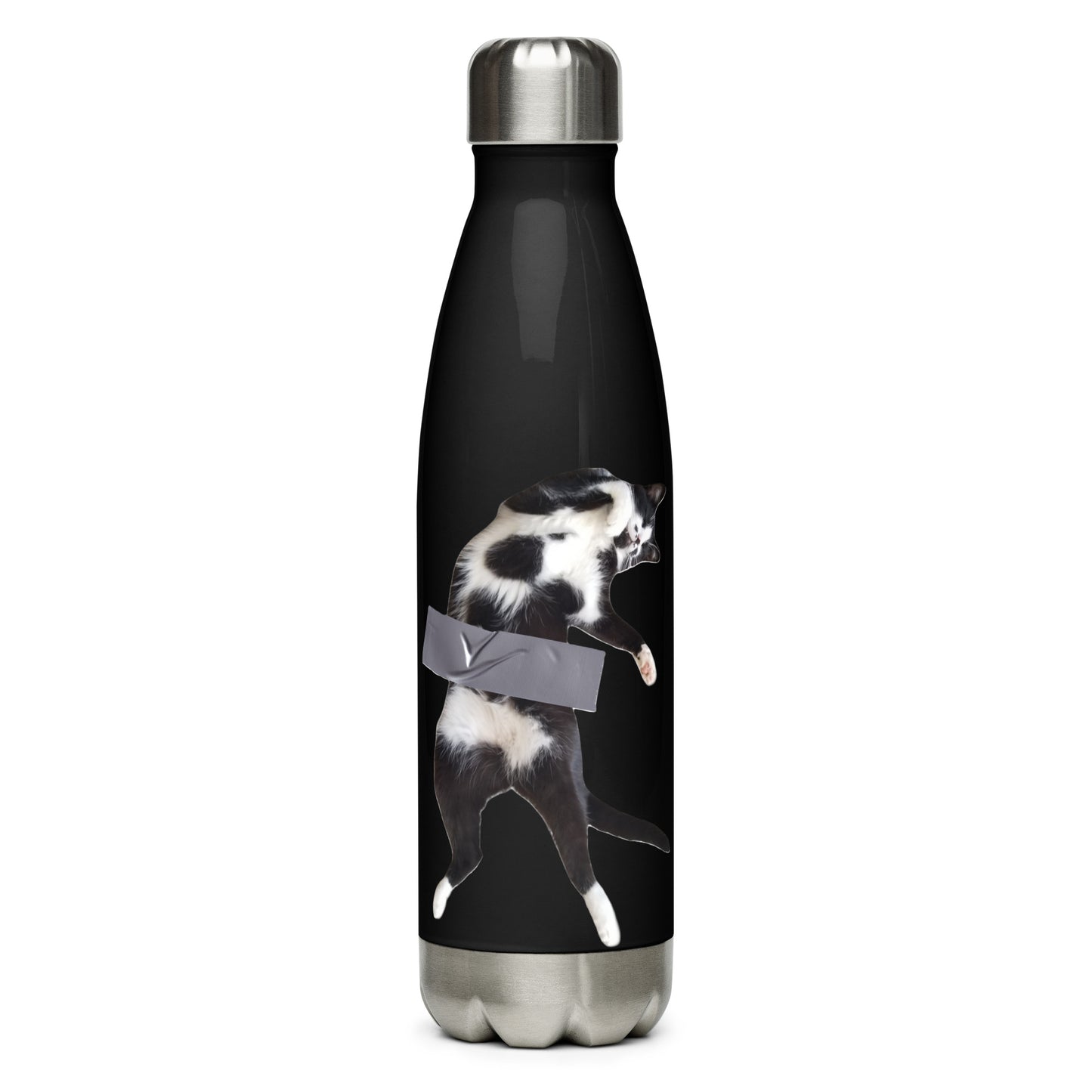 Duct Taped Cat Stainless Steel Water Bottle