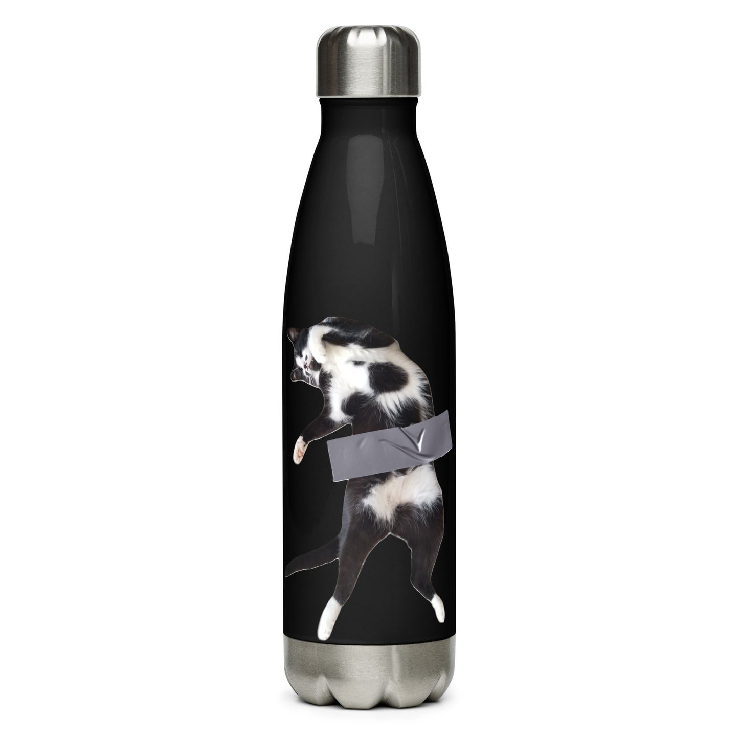 Duct Taped Cat Stainless Steel Water Bottle