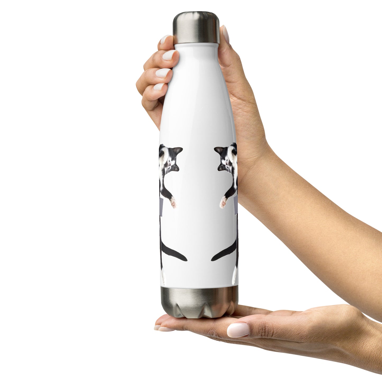 Duct Taped Cat Stainless Steel Water Bottle