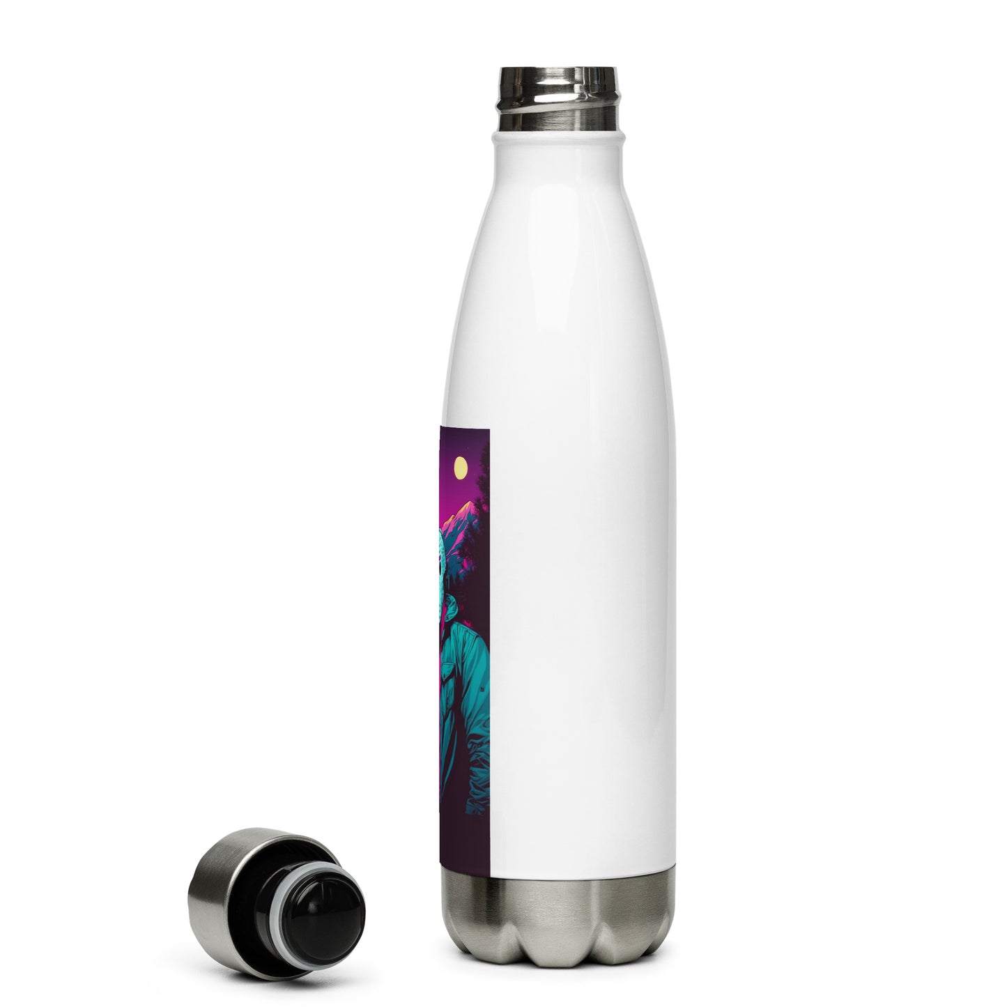 Vaporwave Killer Jason Voorhees Stainless Steel Water Bottle