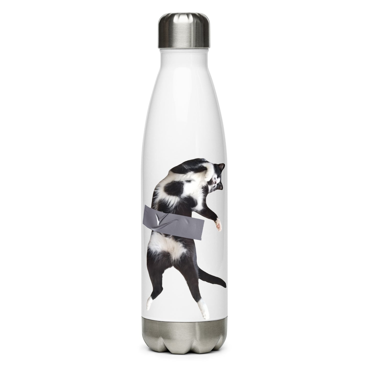 Duct Taped Cat Stainless Steel Water Bottle