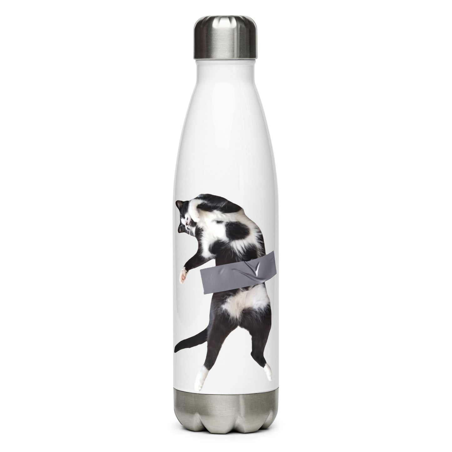 Duct Taped Cat Stainless Steel Water Bottle