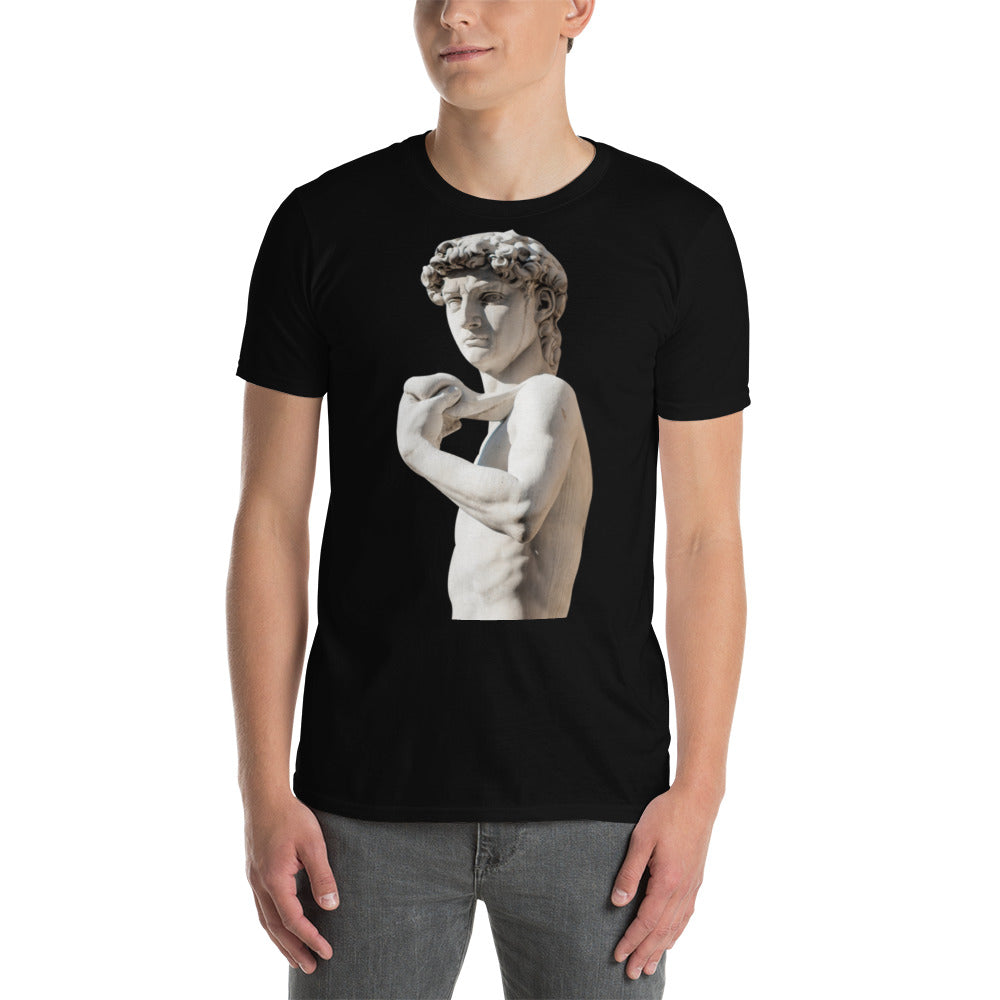 Close up Michelangelo Statue of David sculpture Short-Sleeve SOFT Unisex T-Shirt