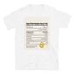 Nutrition facts SOFT Short-Sleeve Unisex T-Shirt