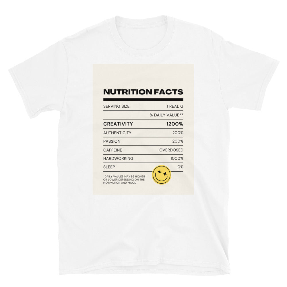 Nutrition facts SOFT Short-Sleeve Unisex T-Shirt