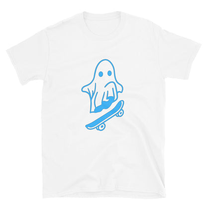 Blue Skateboard Ghost Short-Sleeve SOFT Unisex T-Shirt