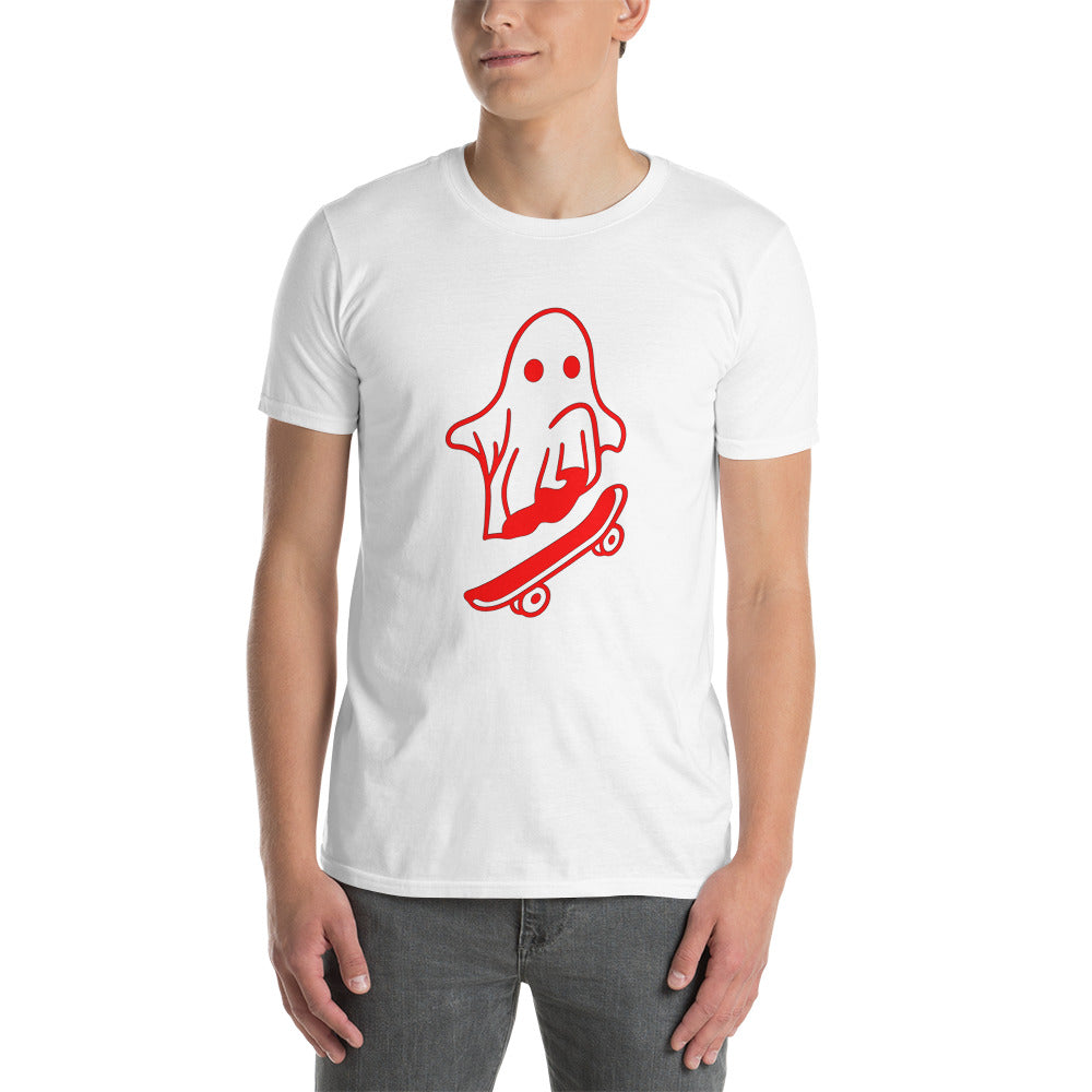 Red Skateboard Ghost Short-Sleeve SOFT Unisex T-Shirt