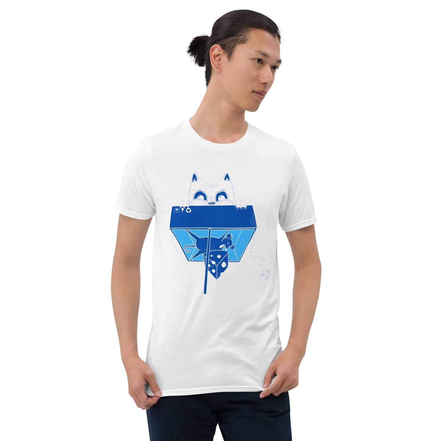 BLUE CAT TRAPPED Short-Sleeve SOFT Unisex T-Shirt