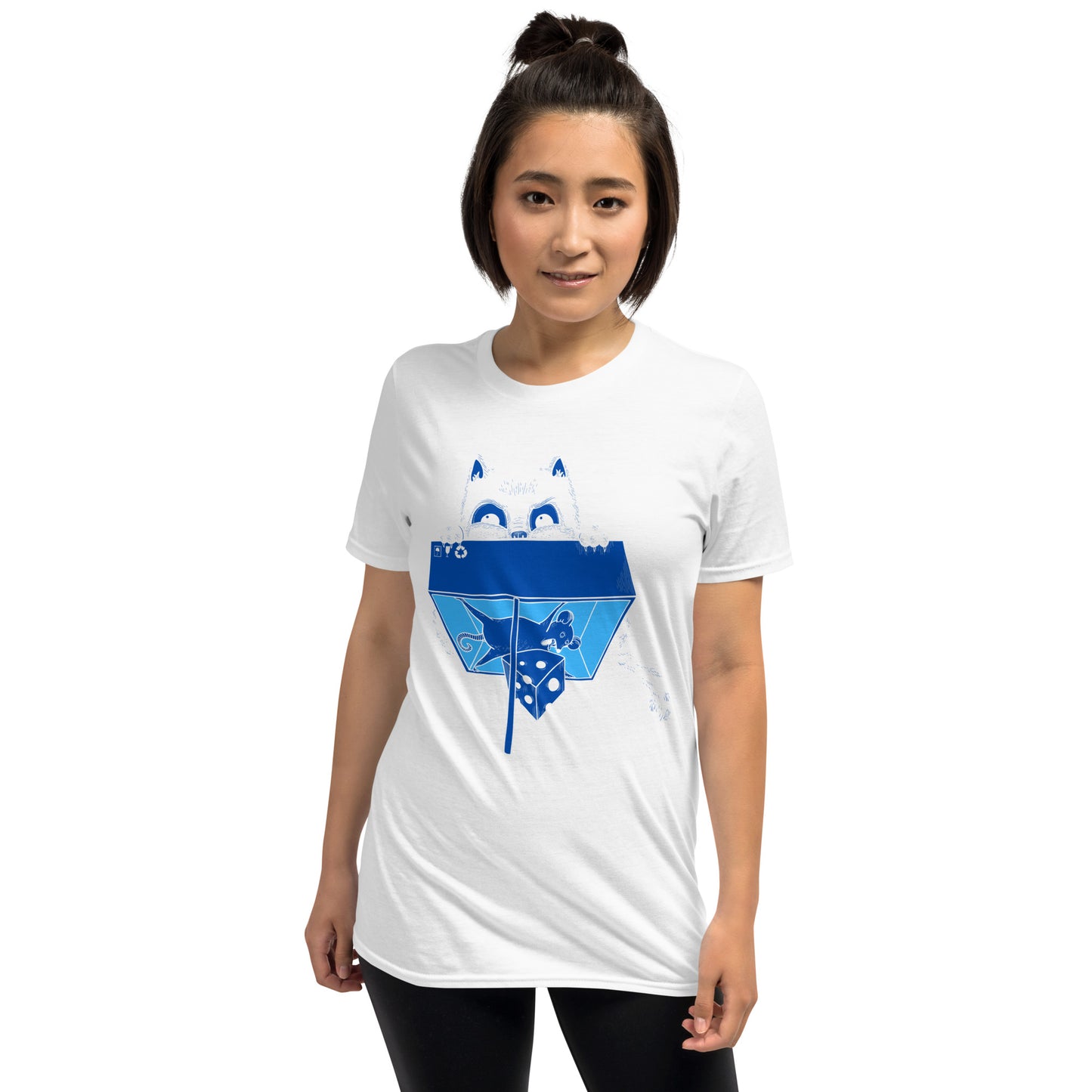 BLUE CAT TRAPPED Short-Sleeve SOFT Unisex T-Shirt