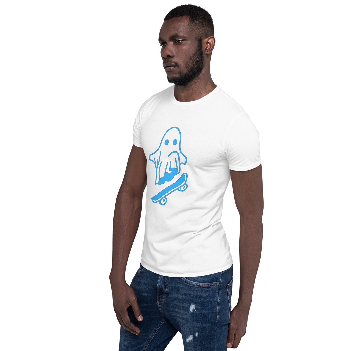 Blue Skateboard Ghost Short-Sleeve SOFT Unisex T-Shirt