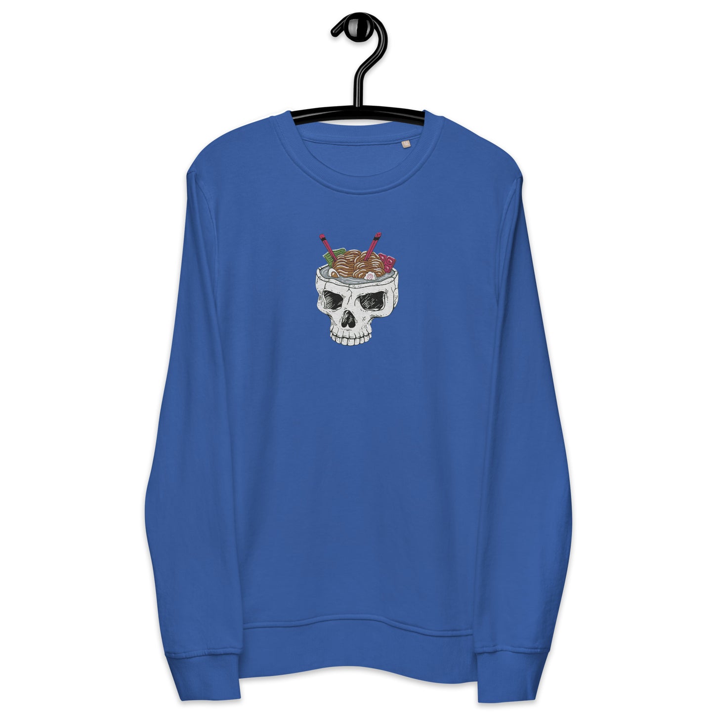 Ramen Noodle Skull Bowl Large Patch Unisex organic long sleeve sweatshirt