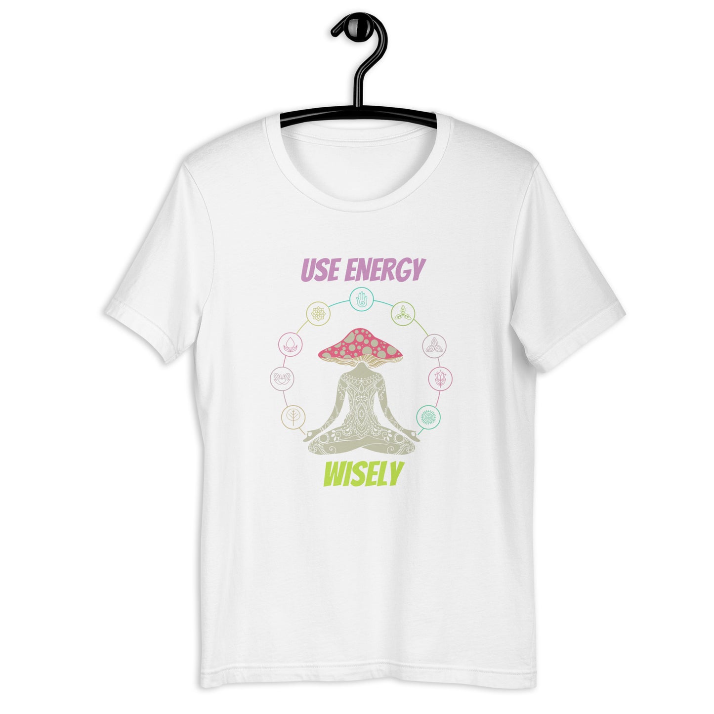 Use Energy Wisely Mushroom Yoga Lady SOFT STYLE Unisex t-shirt