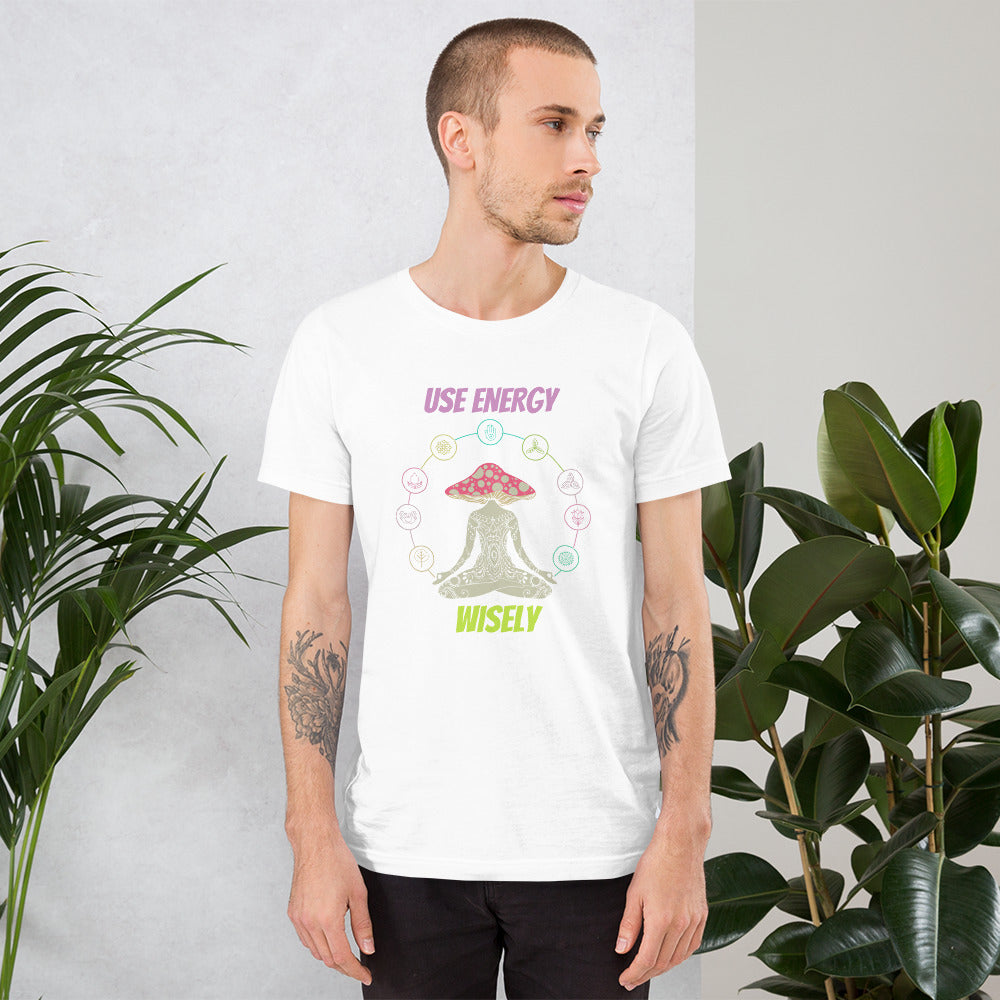 Use Energy Wisely Mushroom Yoga Lady SOFT STYLE Unisex t-shirt