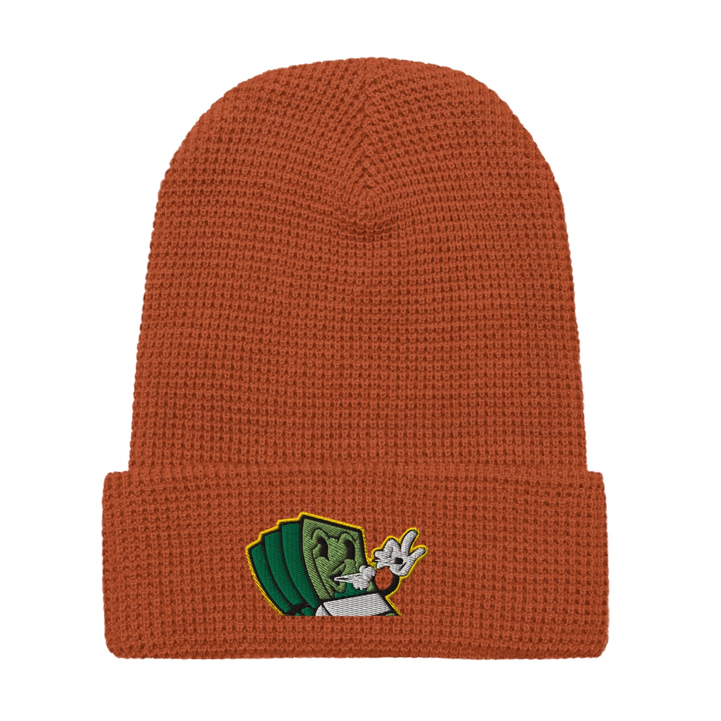 Lit and Rich Cash Smoke Waffle beanie hat