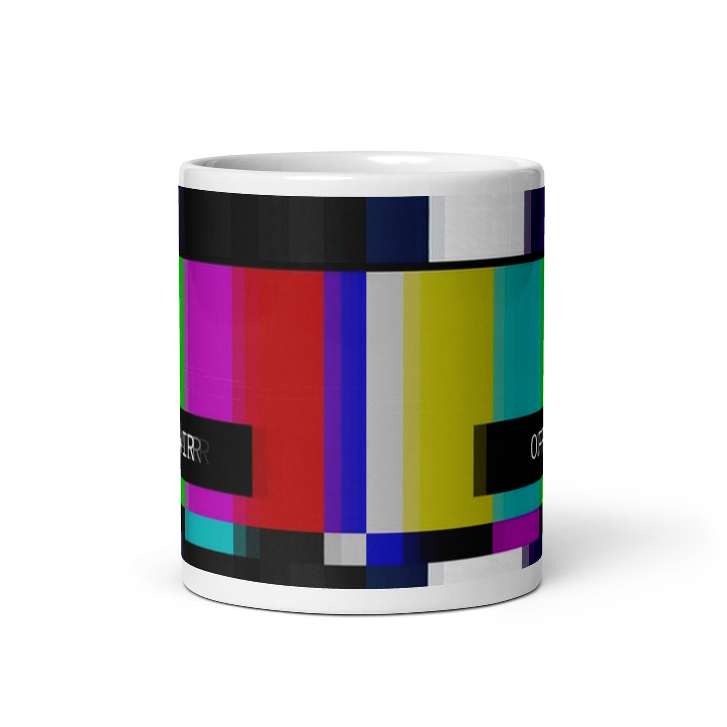 Off Air Retro TV Screen 11oz White glossy Mug Cup