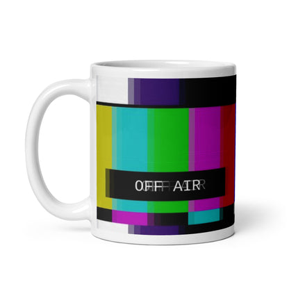 Off Air Retro TV Screen 11oz White glossy Mug Cup