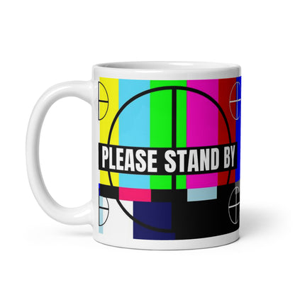 Please stand by Retro TV Screen White glossy mug