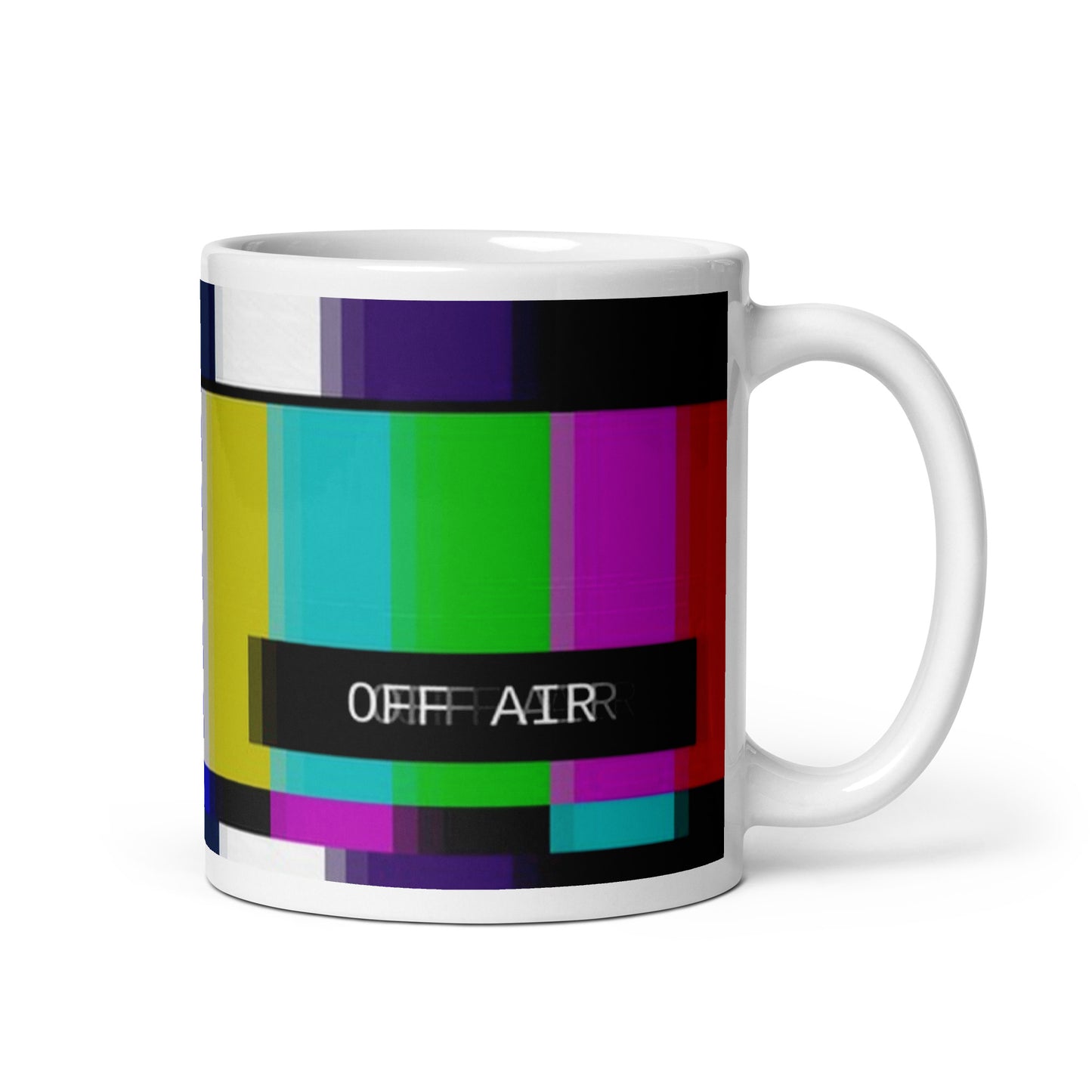 Off Air Retro TV Screen 11oz White glossy Mug Cup