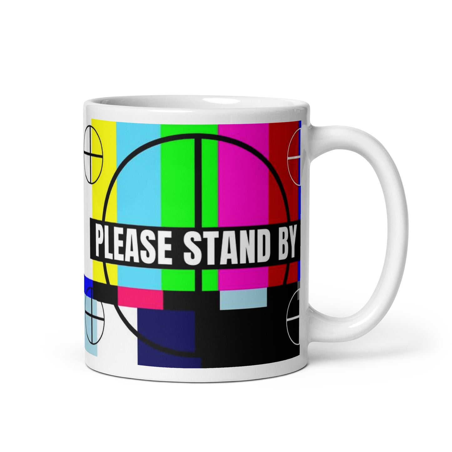 Please stand by Retro TV Screen White glossy mug