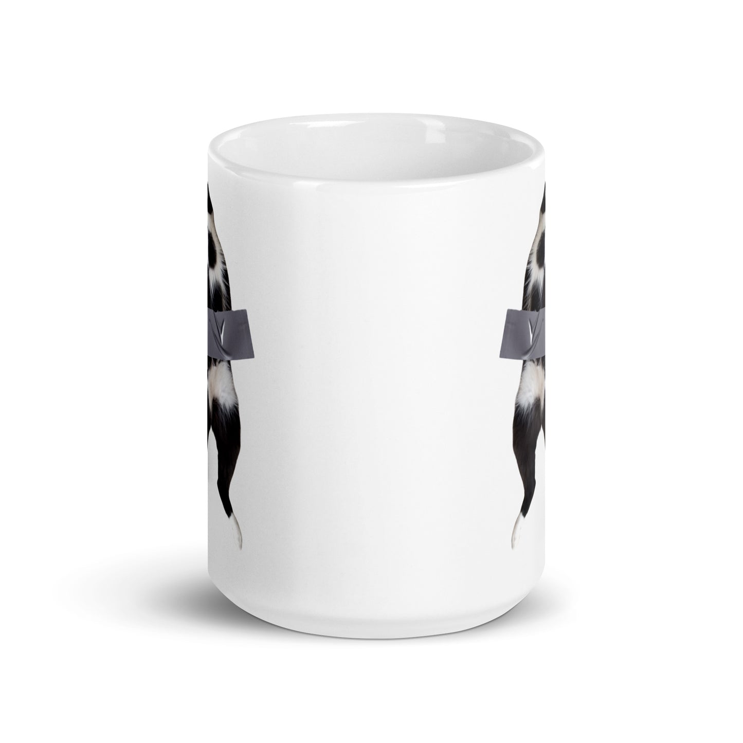 Duct Tape Kitty Cat 15oz White glossy mug cup