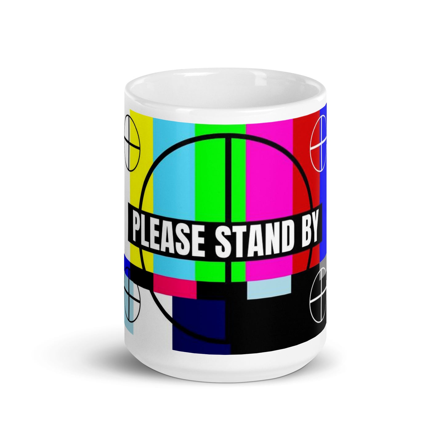 Please stand by Retro TV Screen White glossy mug