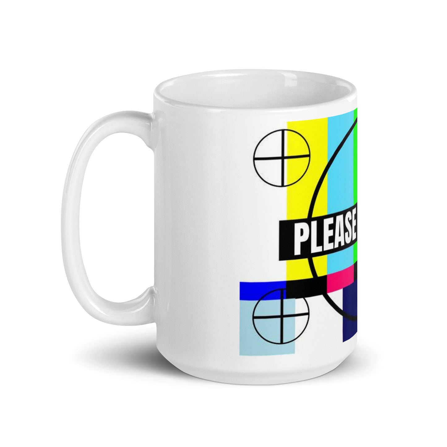 Please stand by Retro TV Screen White glossy mug