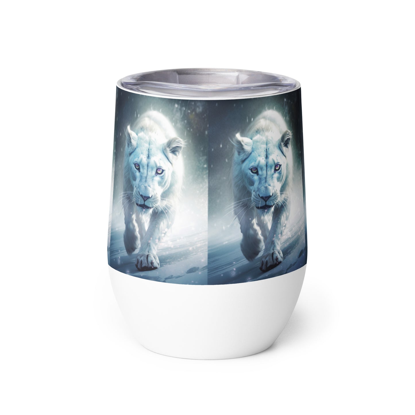 White Snow Lion Stainless Steel Wine tumbler cup