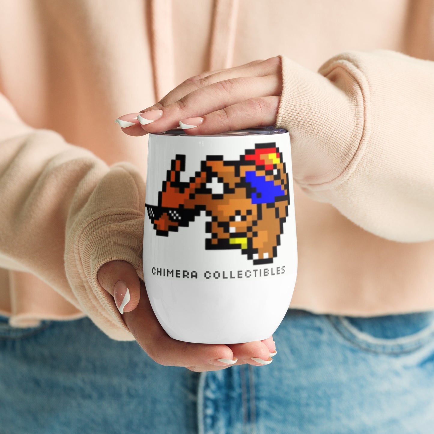 Pixel Zard Wine tumbler cup