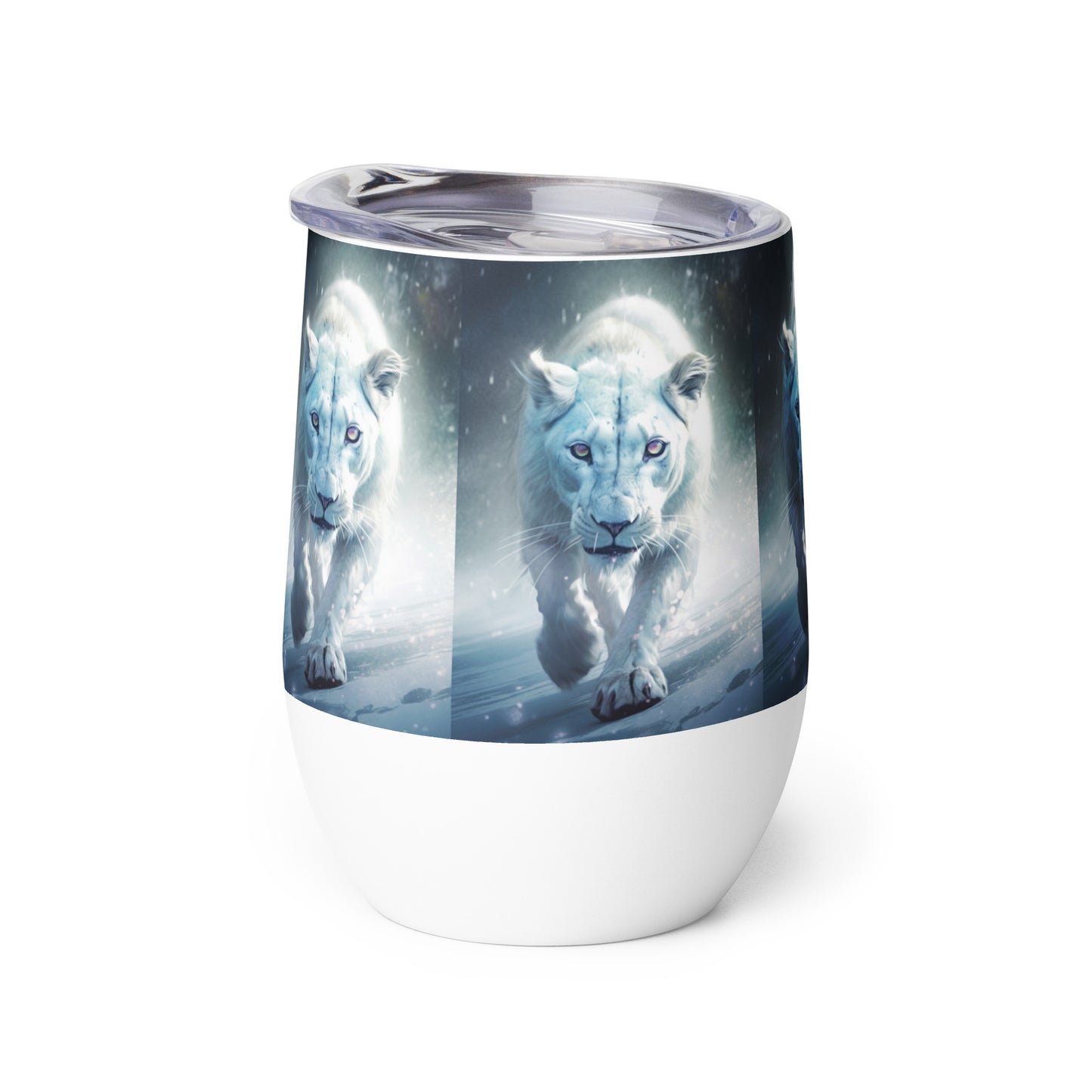 White Snow Lion Stainless Steel Wine tumbler cup