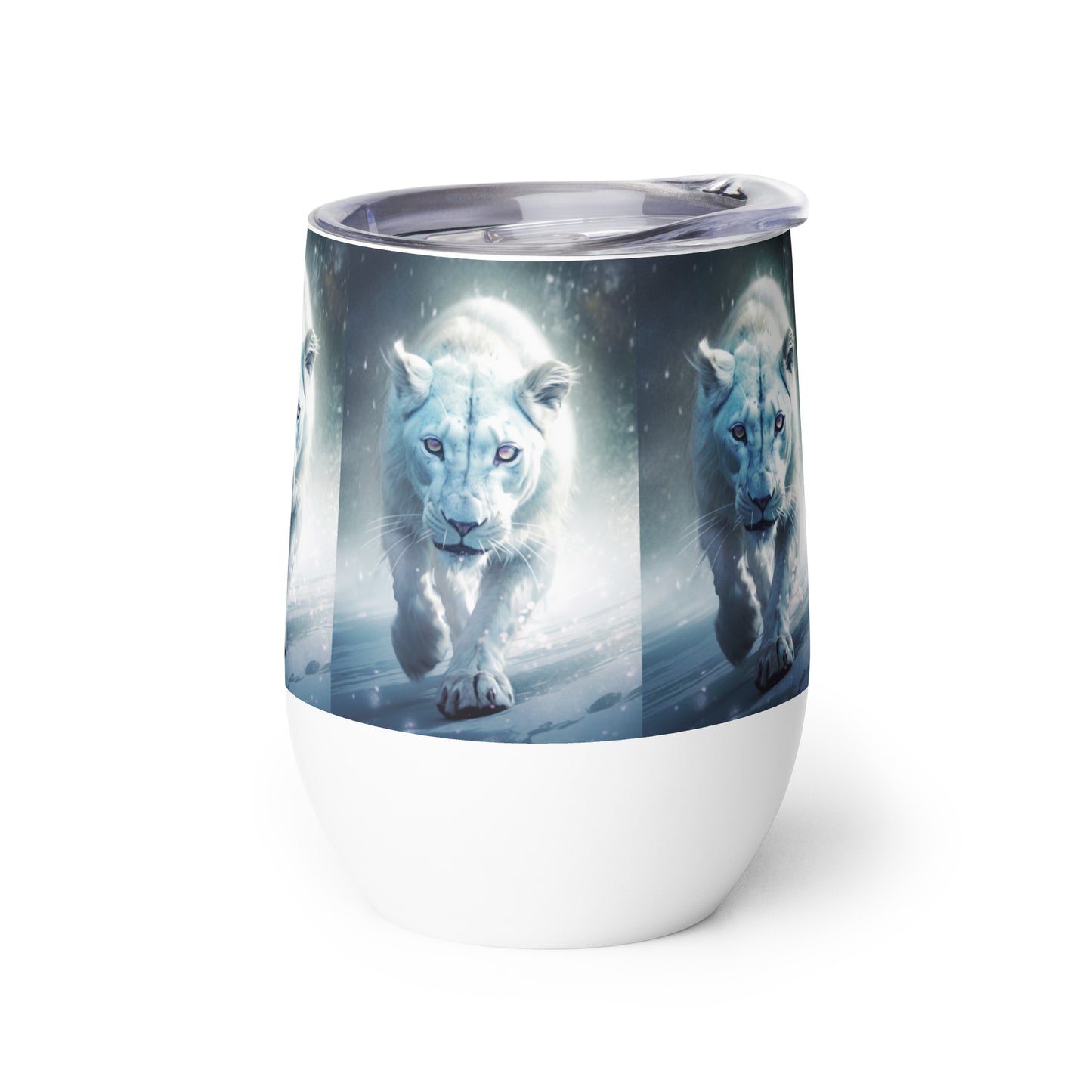 White Snow Lion Stainless Steel Wine tumbler cup